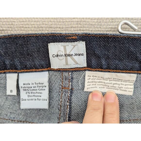 Calvin Klein Blue Jeans Size 8 Straight Leg Stretch -0125G200 - Picture 2 of 7